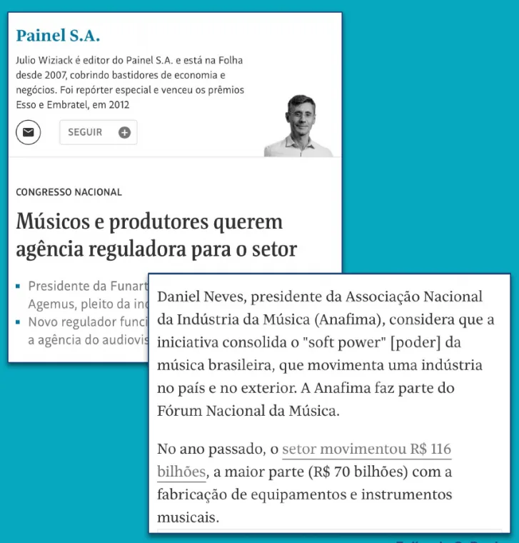 Músicos e produtores querem agência reguladora para o setor — Folha de S. Paulo